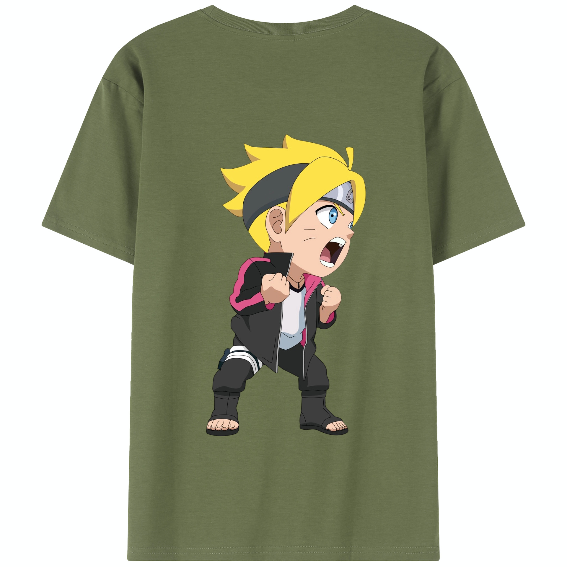 （画像用） NARUTO -ナルト- うずまき ボルト Uzumaki Boruto 綿100％半袖Tシャツ（背面プリント）
